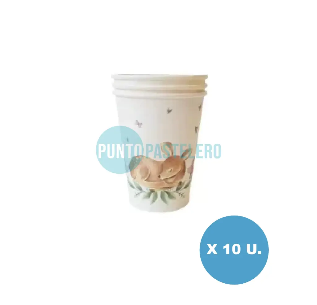 VASO DE POLIPAPEL ANIMALES DEL BOSQUE (10 U.)