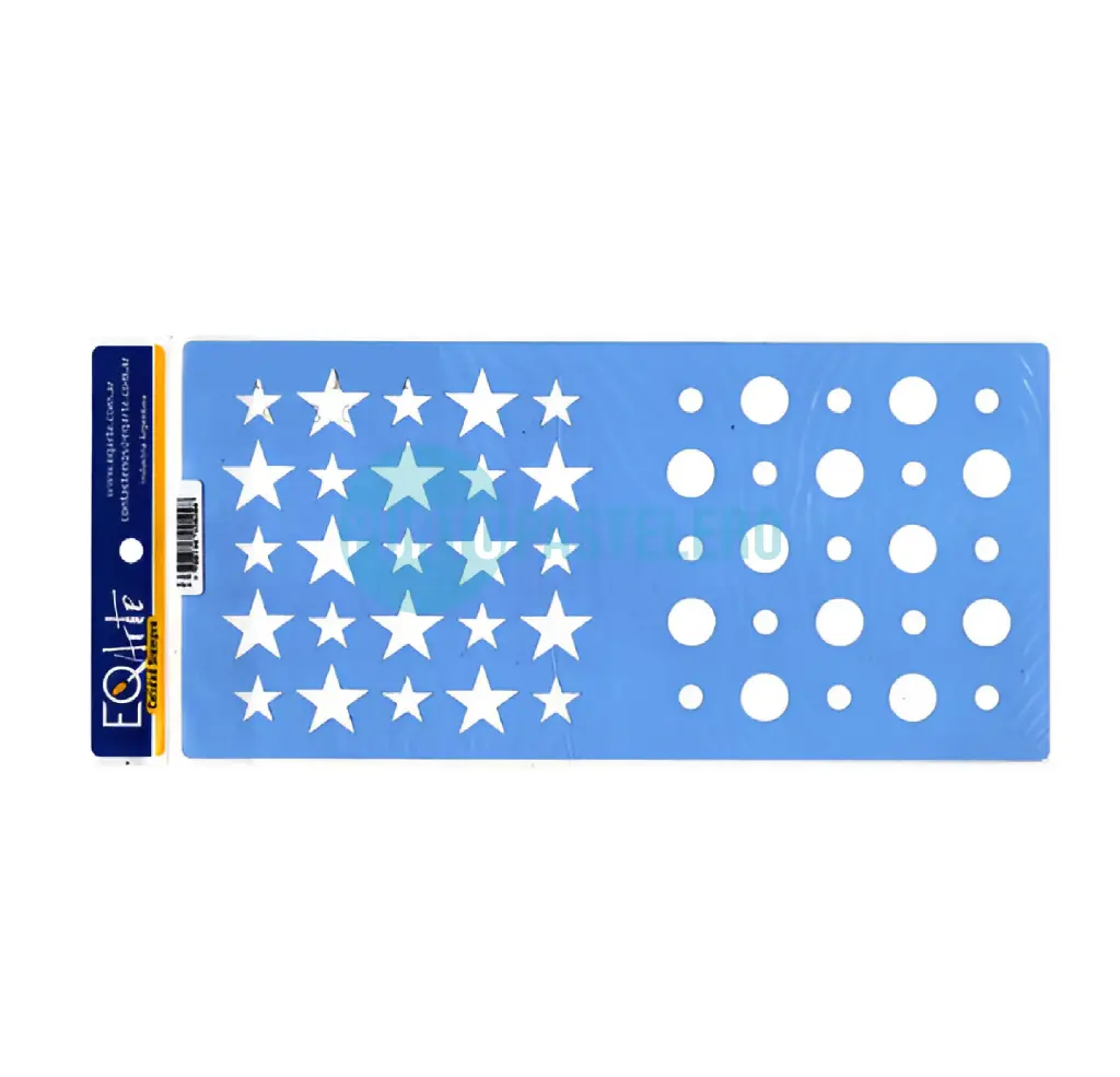 STENCIL ESTRELLAS Y CIRCULOS (13X25 CM)