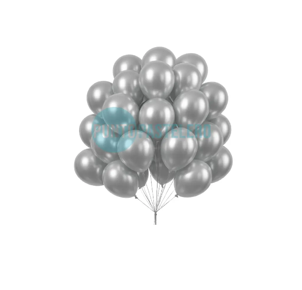 [00103347] GLOBO BALLONS CROMADO 10" PLATA (X 50 U.)
