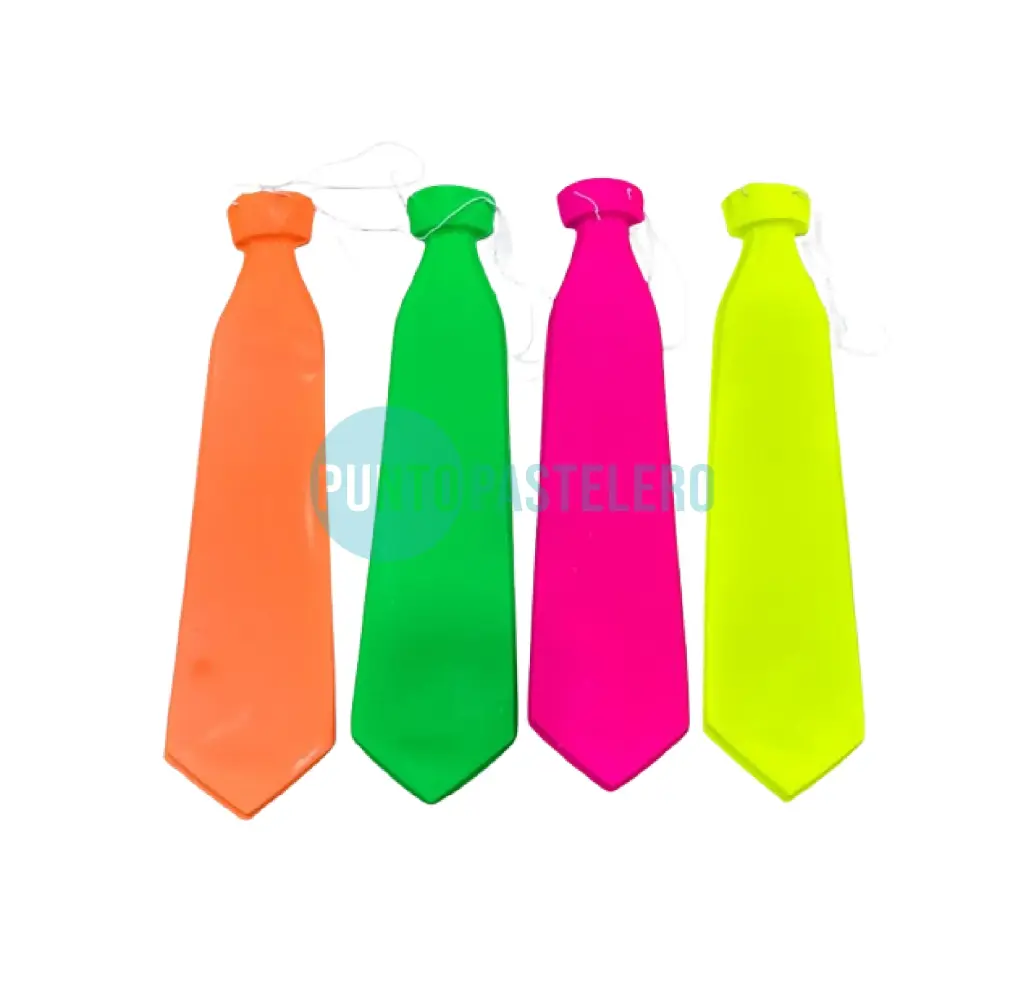 CORBATA PLASTICO FLUO AMARILLO (X 12 U.)