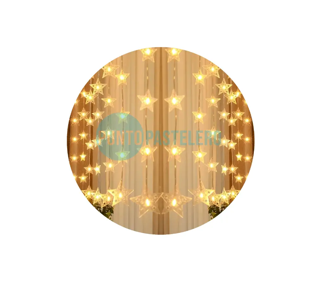 CORTINA LUCES LED 80 LUCES ESTRELLA (2 X 1 MT) (220V) (CALIDA)