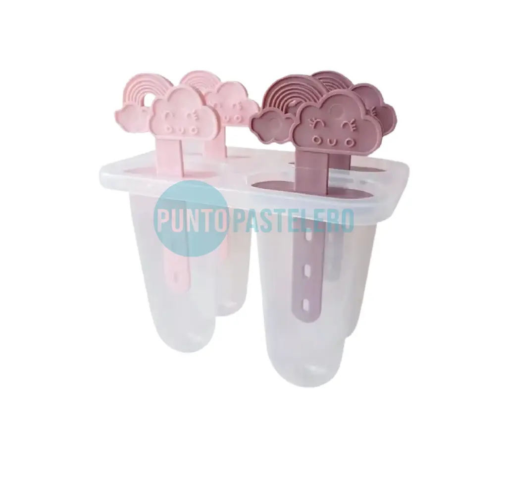MOLDE PLASTICO PALETA DE NUBE ARCOIRIS (X 4 U.)