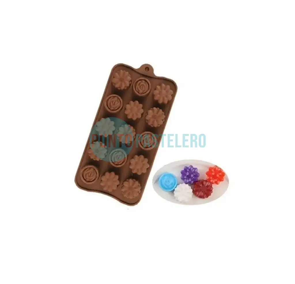 MOLDE BOMBON SILICONA FLORES SURTIDAS [P]