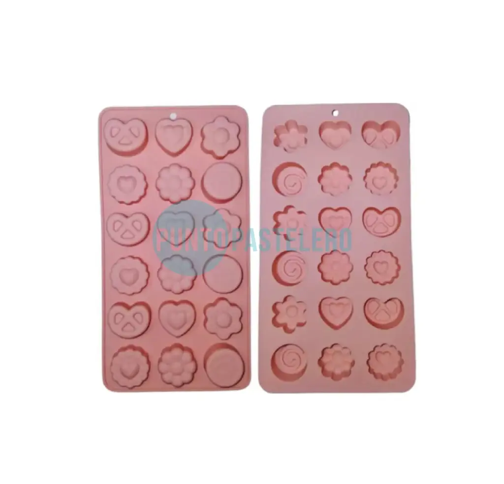 MOLDE BOMBON SILICONA CORAZONES Y FLORES [P]