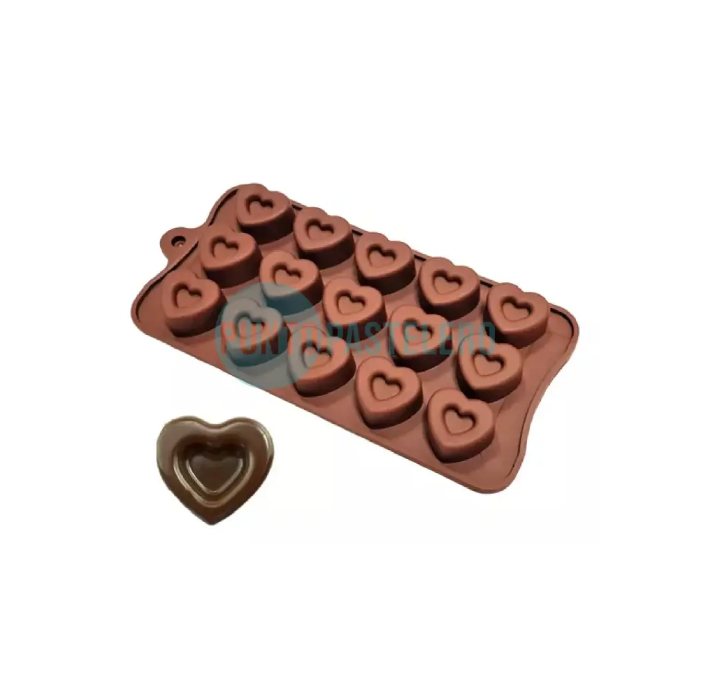 MOLDE BOMBON SILICONA CORAZON BORDE GRUESO [P]