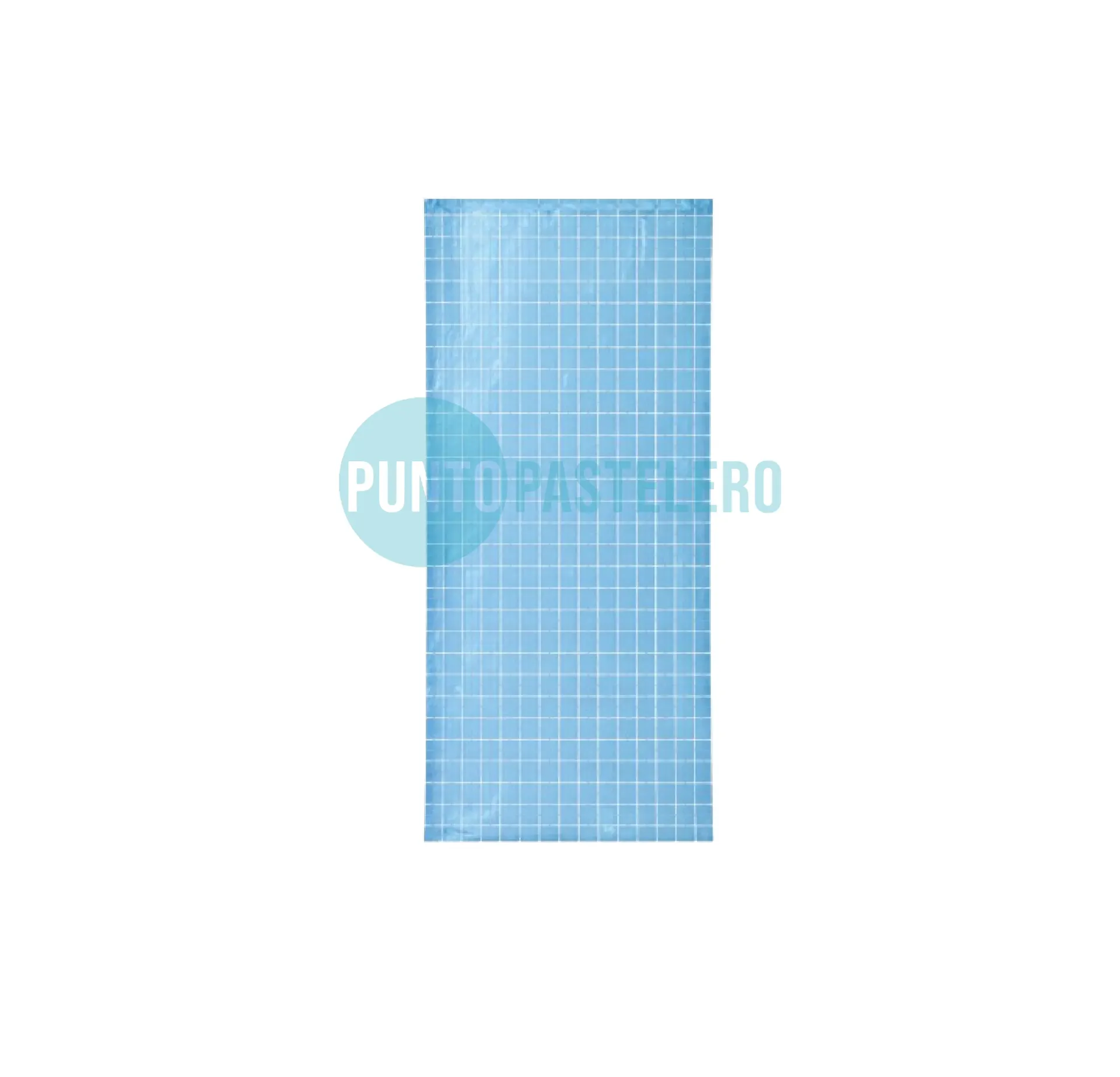 CORTINA METALIZADA BRICK WALL CHICO CELESTE (1 X 2 MT.)