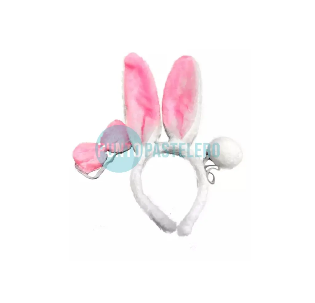 SET CONEJA ROSA (VINCHA-COLA-MOÑO)