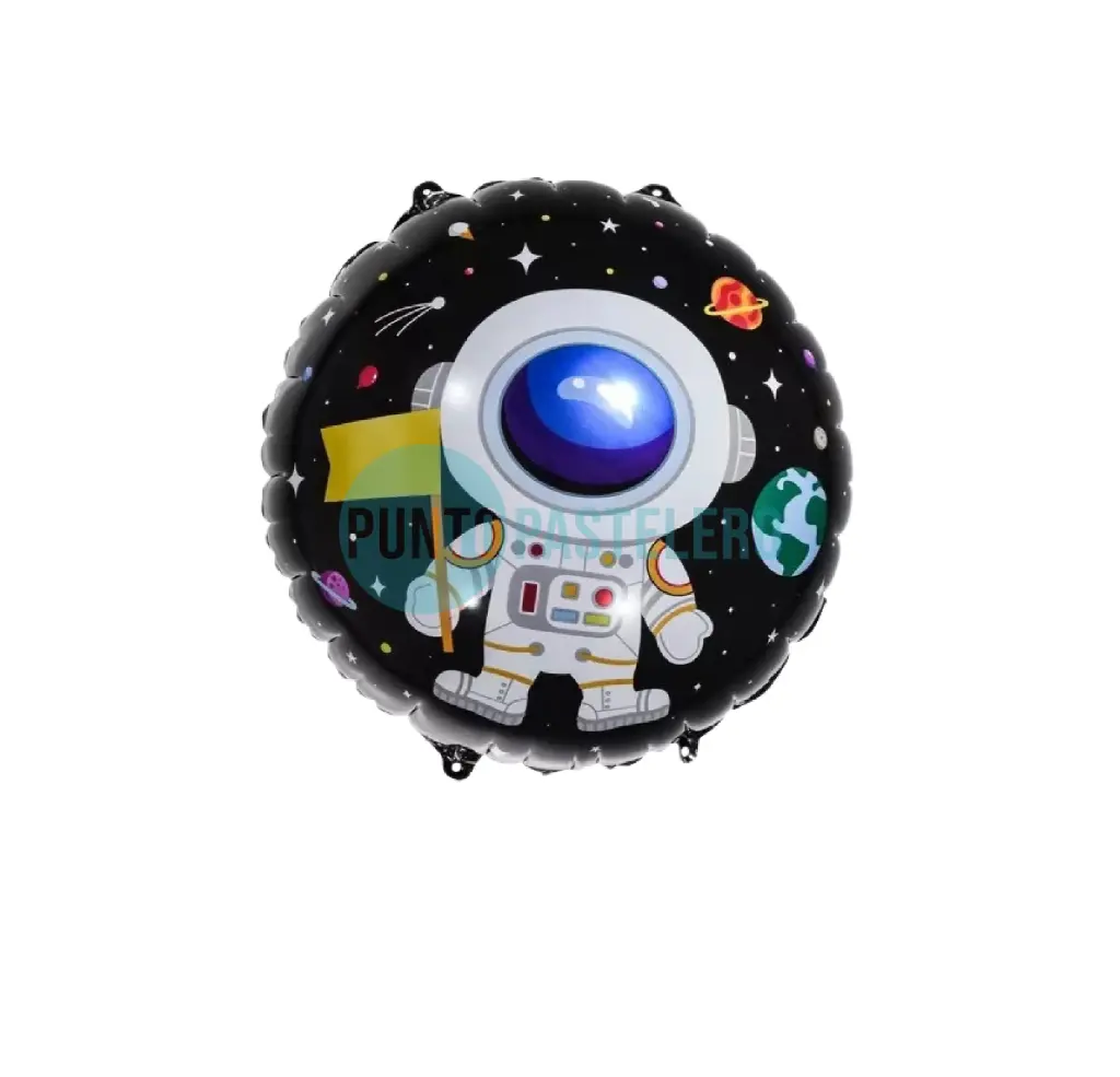 GLOBO METALIZADO REDONDO ASTRONAUTA FELIZ CUMPLEAÑOS (45 CM) [36-4]