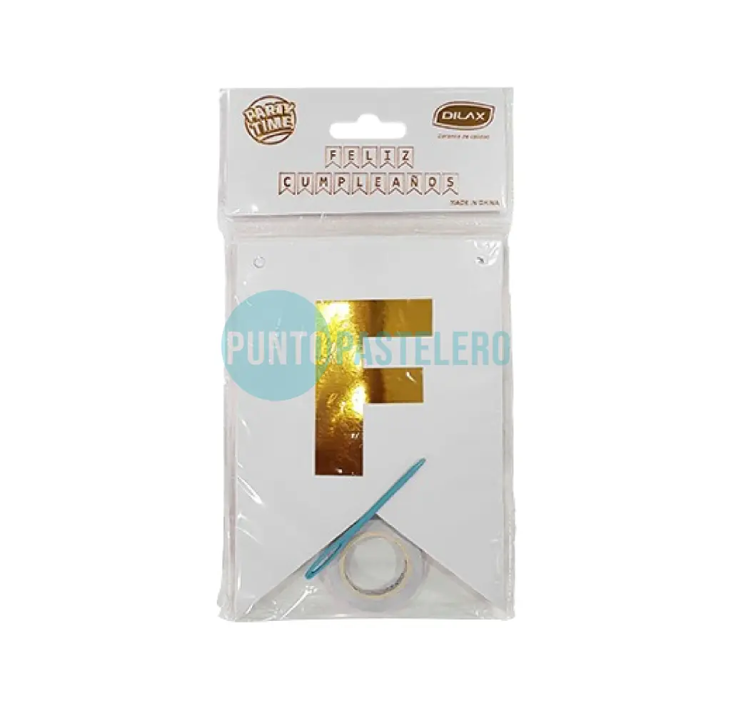 BANDERIN FELIZ CUMPLEAÑOS BLANCO