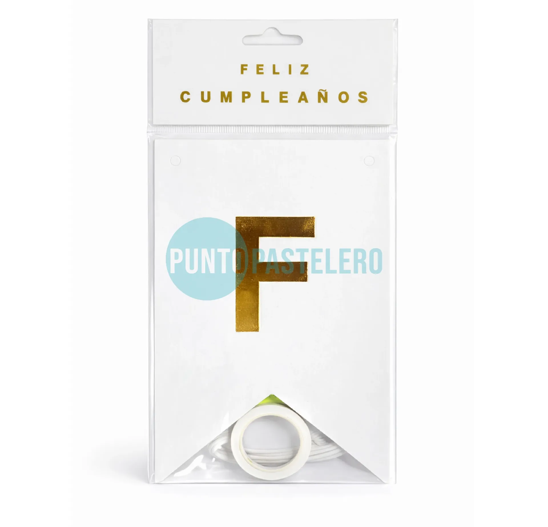 BANDERIN FELIZ CUMPLEAÑOS BLANCO