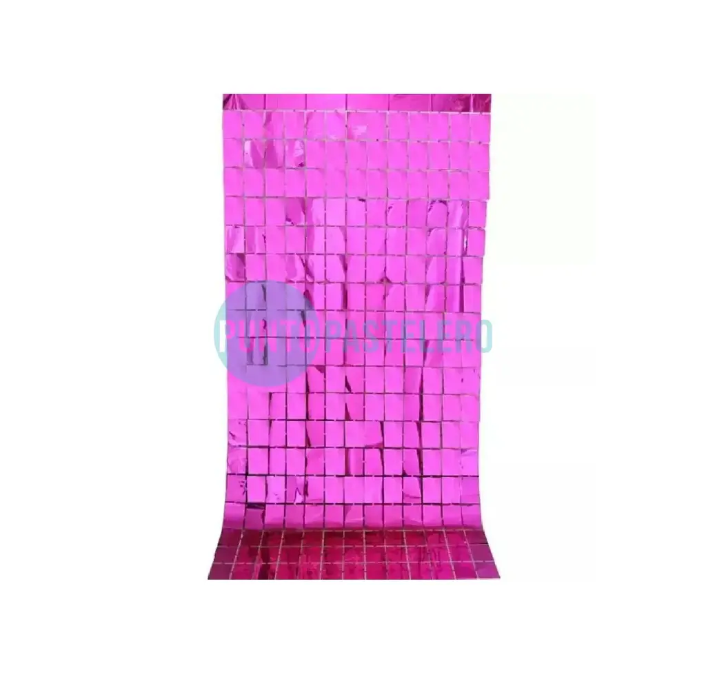 CORTINA METALIZADA BRICK WALL GRANDE FUCSIA (1 X 2 MT.)