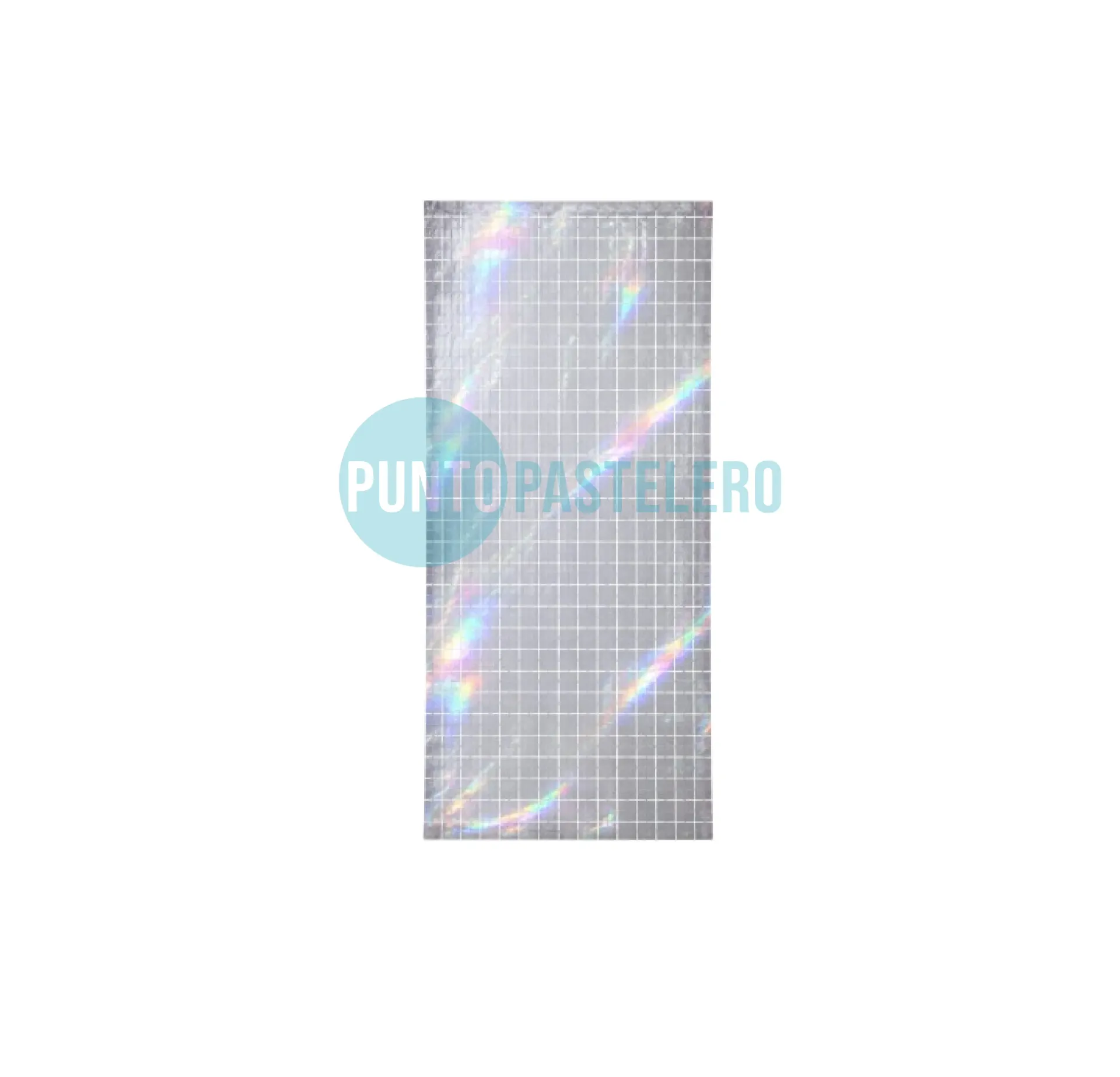 CORTINA METALIZADA BRICK WALL CHICO PLATA LASER (1 X 2 MT.)