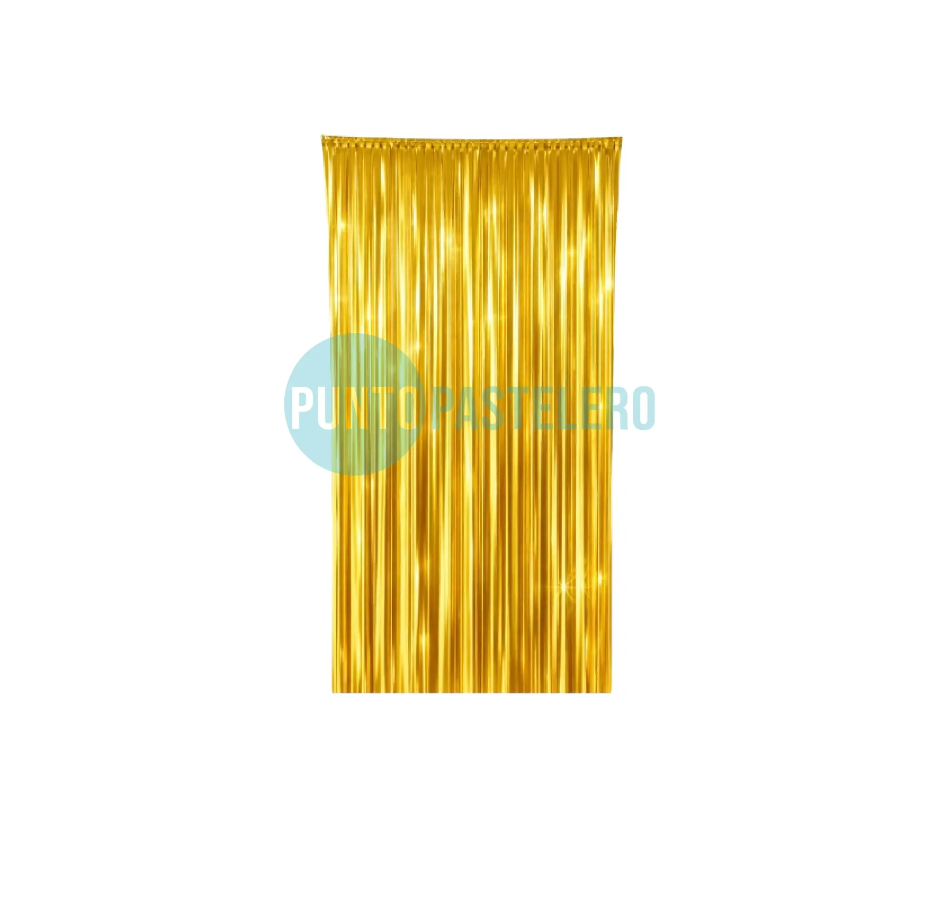 CORTINA SATINADA DORADO FOIL FRINGE (1 X 2 MT.)