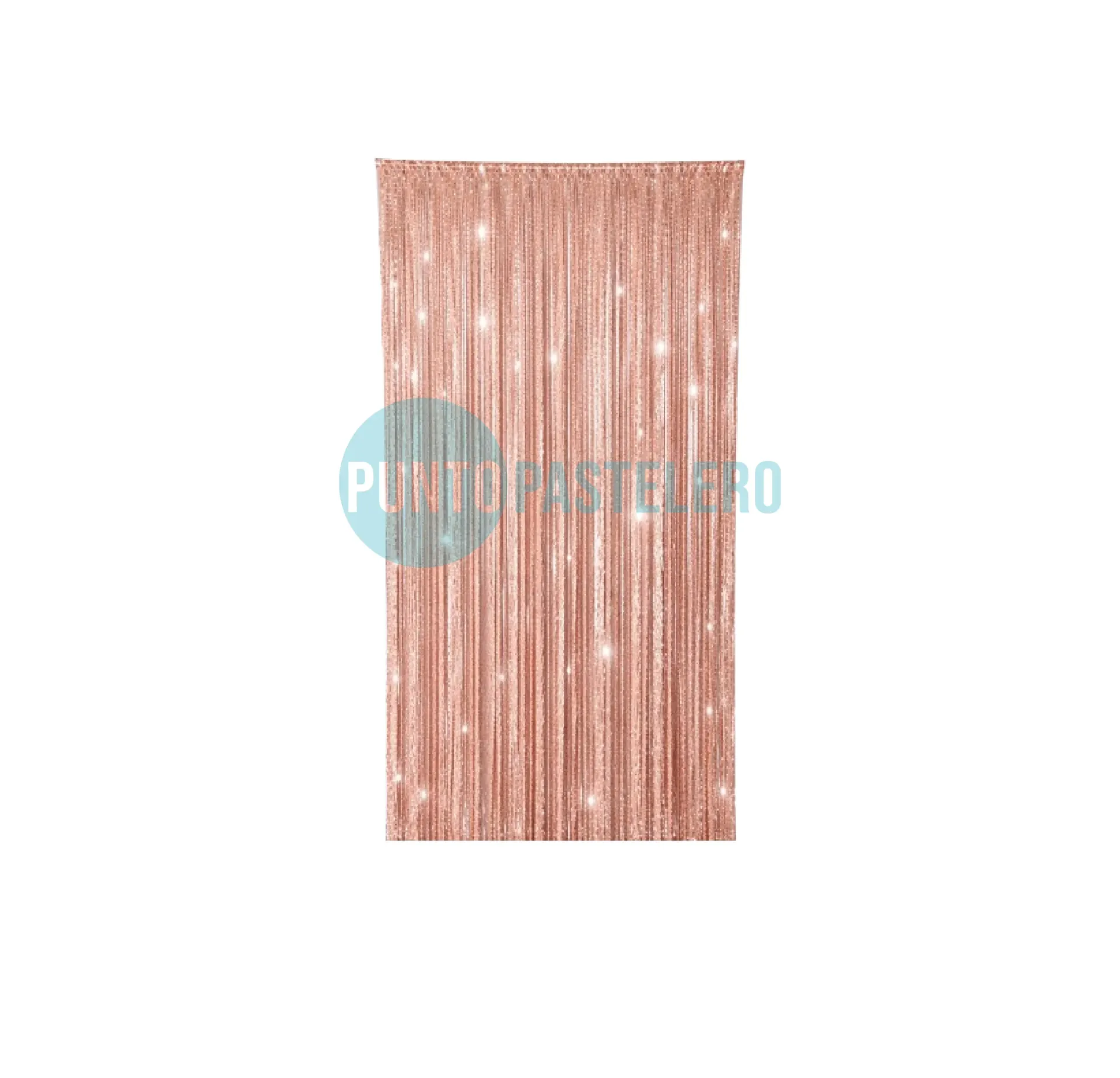 CORTINA METALIZADA GIBREADA ROSA GOLD (1 X 2 MT.)
