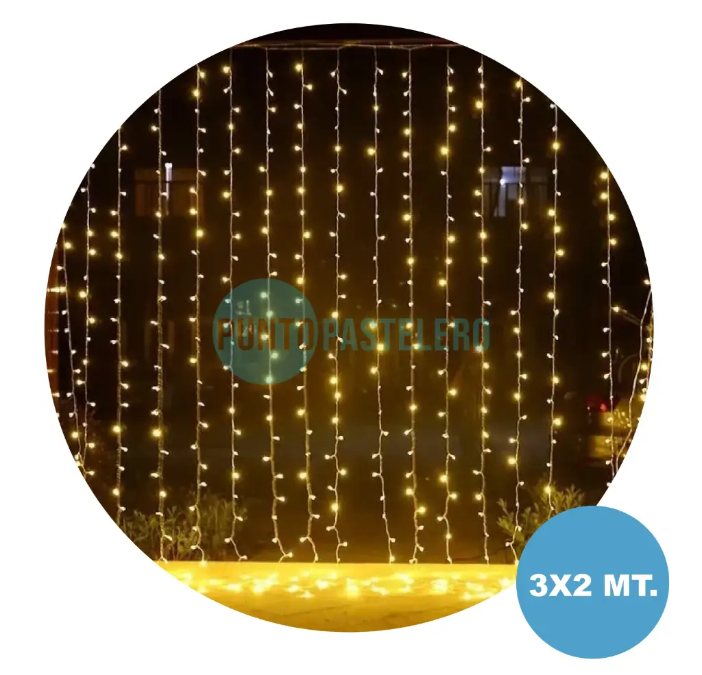 CORTINA LED 240 LUCES ENCHUFE INTERCONECTABLE  CALIDA (3X2 MT.) (YL-32) 