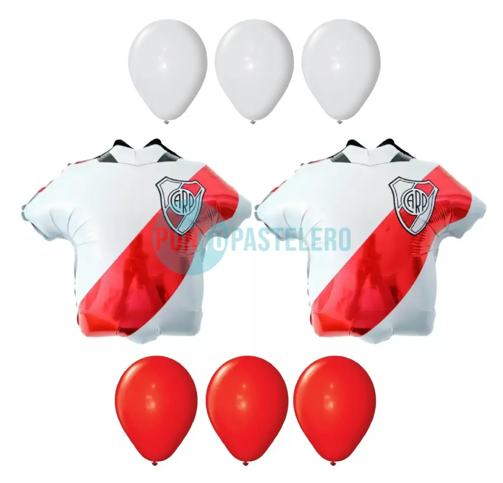 SET GLOBOS RIVER PLATE (8 PZ) [CAJON 5]