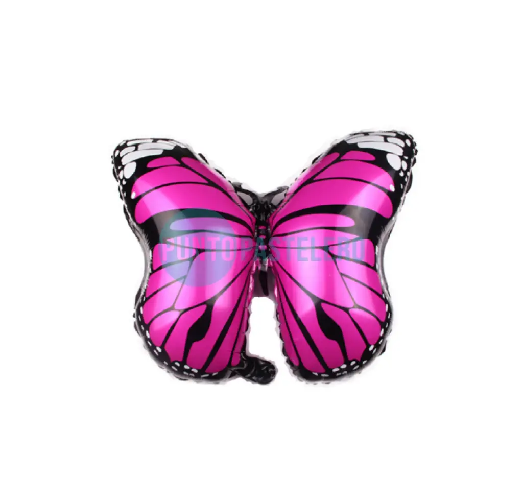 GLOBO METALIZADO MARIPOSA FUCSIA Y NEGRO (70 CM) [C3A5]