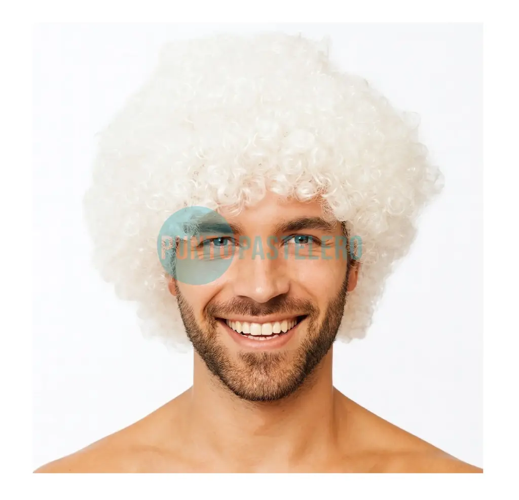 PELUCA PAYASO PREMIUM BLANCA