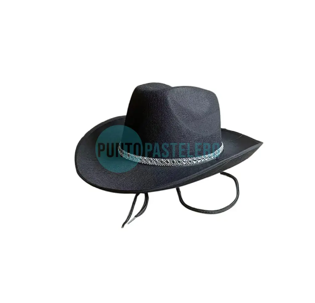 GORRO COWBOY DORADO Y NEGRO