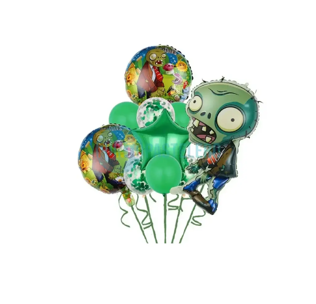SET GLOBO METALIZADO PLANTAS VS ZOMBIES (8 PZ) [CAJON 5]