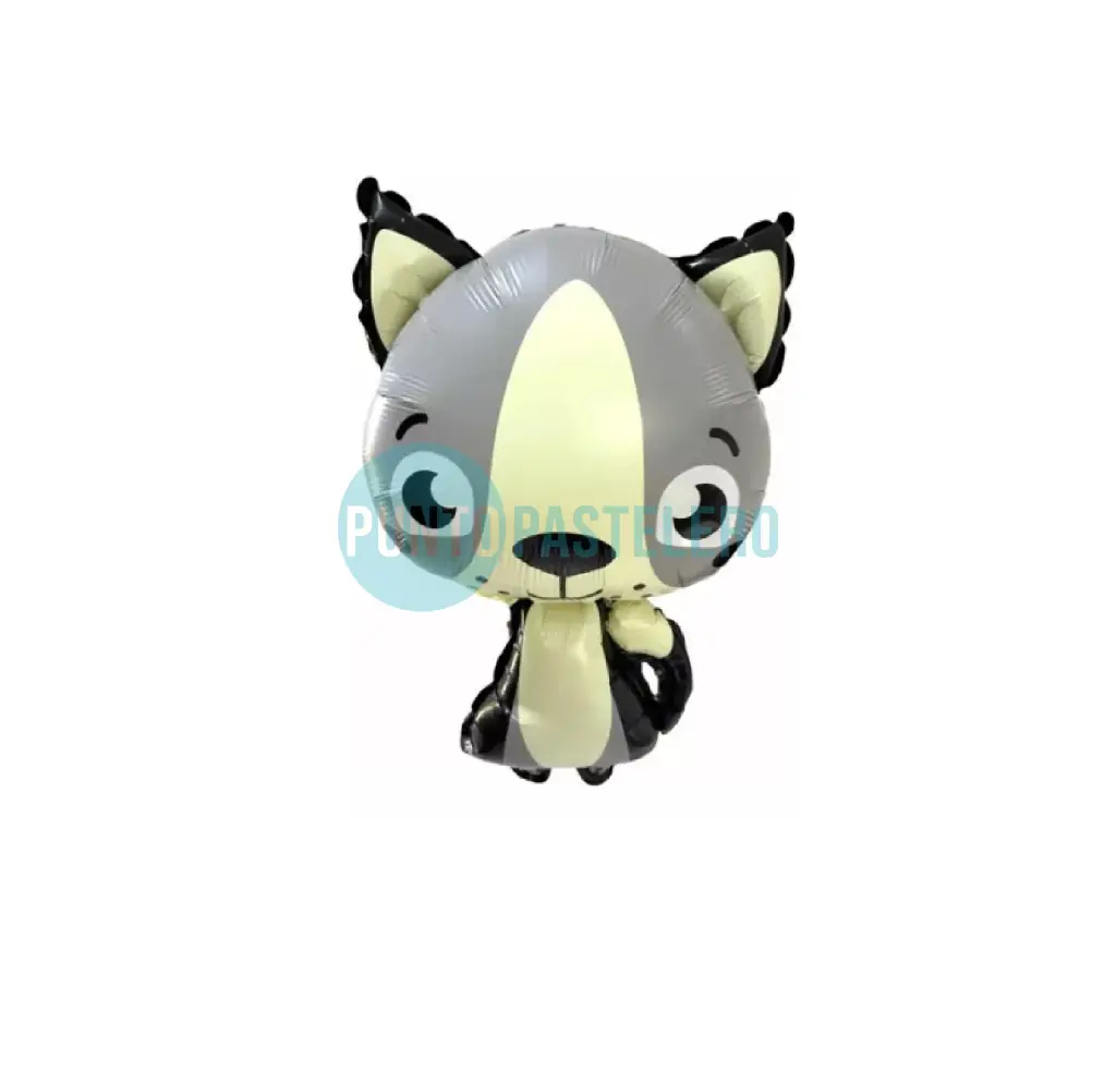 GLOBO METALIZADO ZORRITO GRIS (60 CM) [C3-A1]