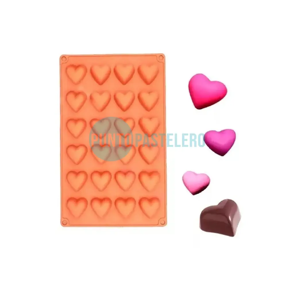 MOLDE BOMBON 24 CORAZONES SILICONA [P]