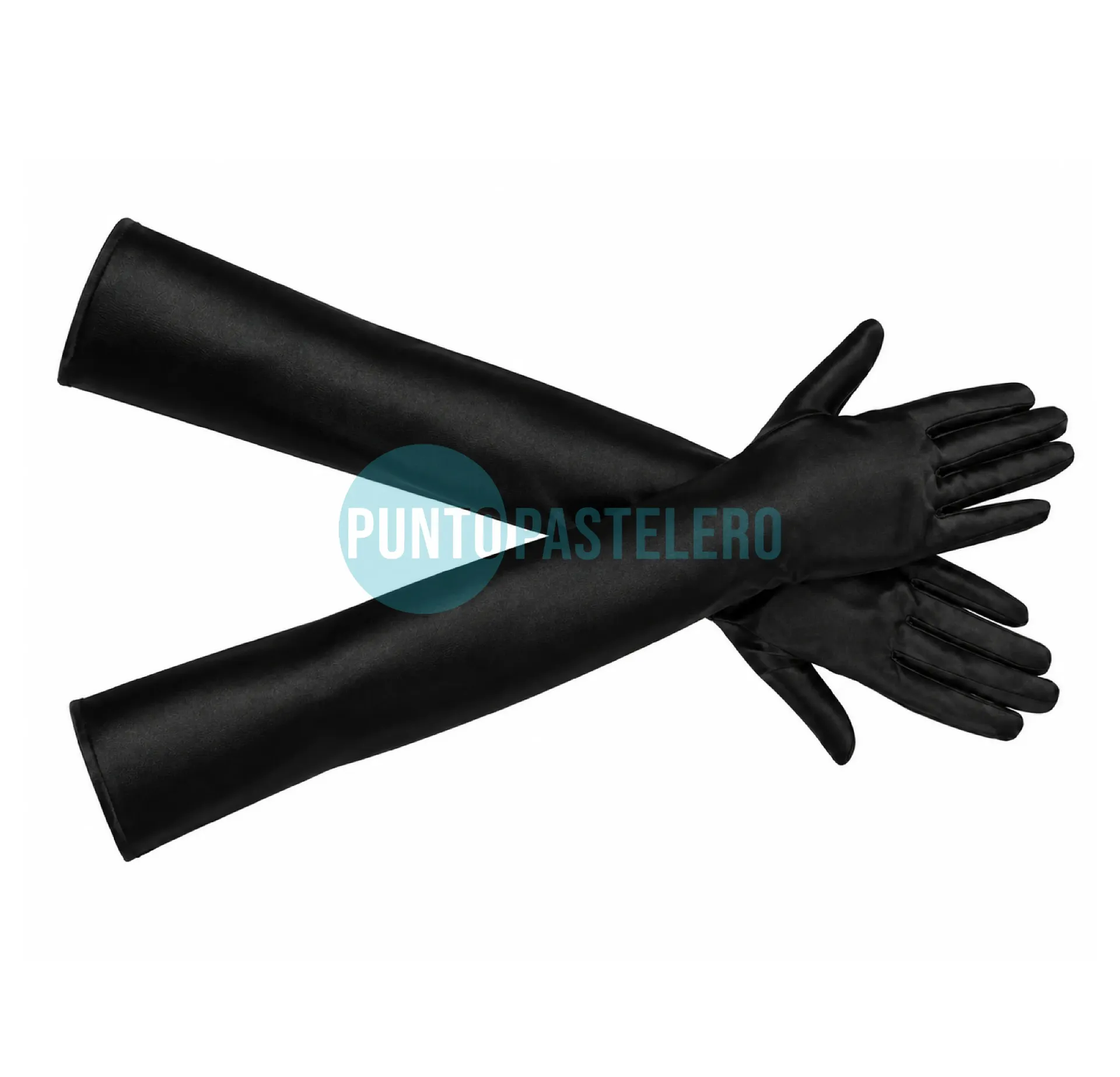 GUANTES LARGOS DE LYCRA NEGROS (40 CM)