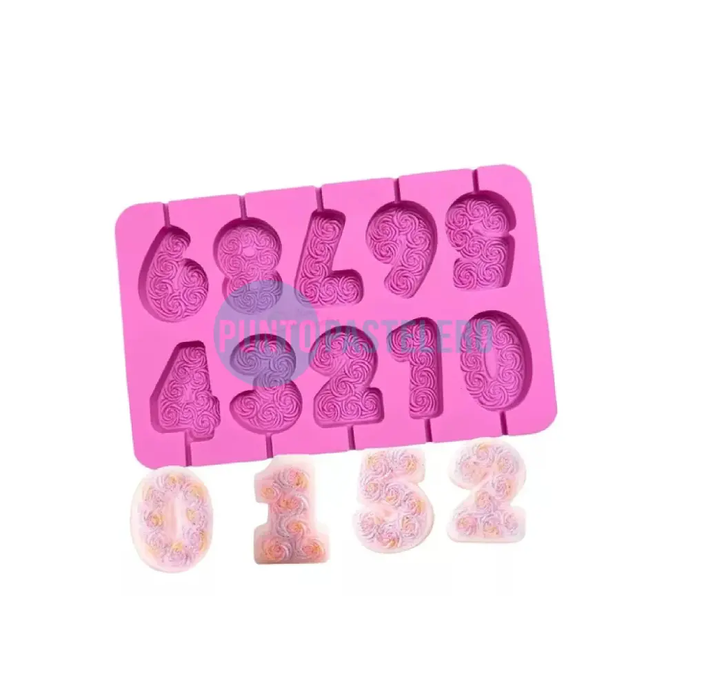 MOLDE SILICONA CHUPETIN NUMEROS LABRADOS [P]
