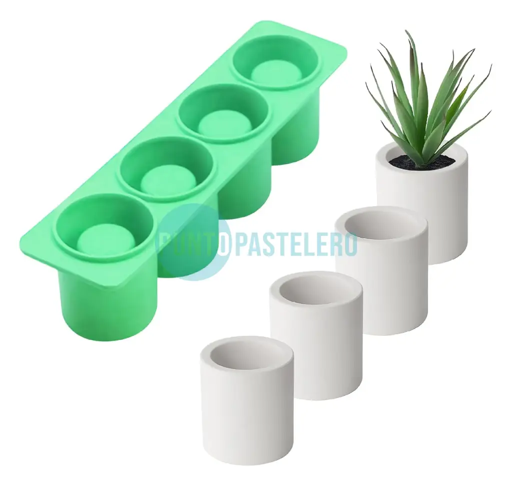 MOLDE SILICONA 4 MINI MACETAS REDONDAS [P]