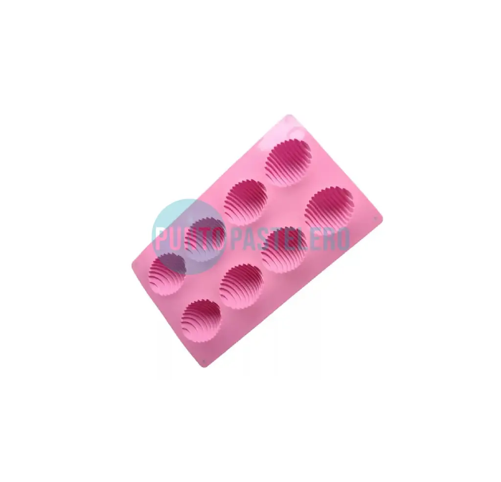 MOLDE SILICONA HUEVO DE PASCUA RAYADO 6 CM (8 U.)