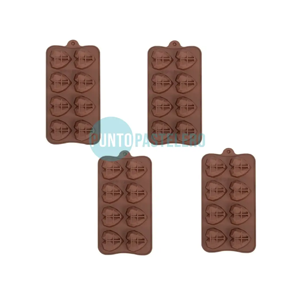 MOLDE BOMBON SILICONA CORAZON FACETADO CHICO DIAMANTE [P]