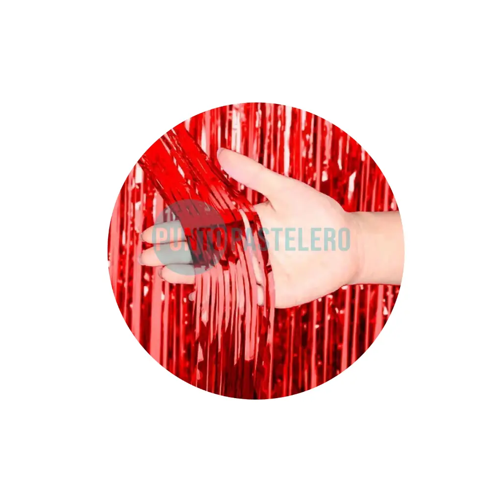 CORTINA METALIZADA ROJO FOIL FRINGE (1 X 2 MT.)