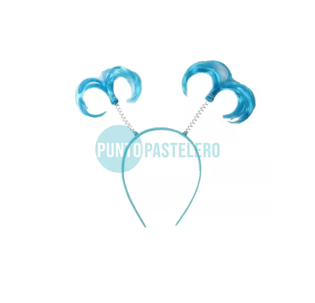 VINCHA ANTENA CON MECHONES TURQUESA