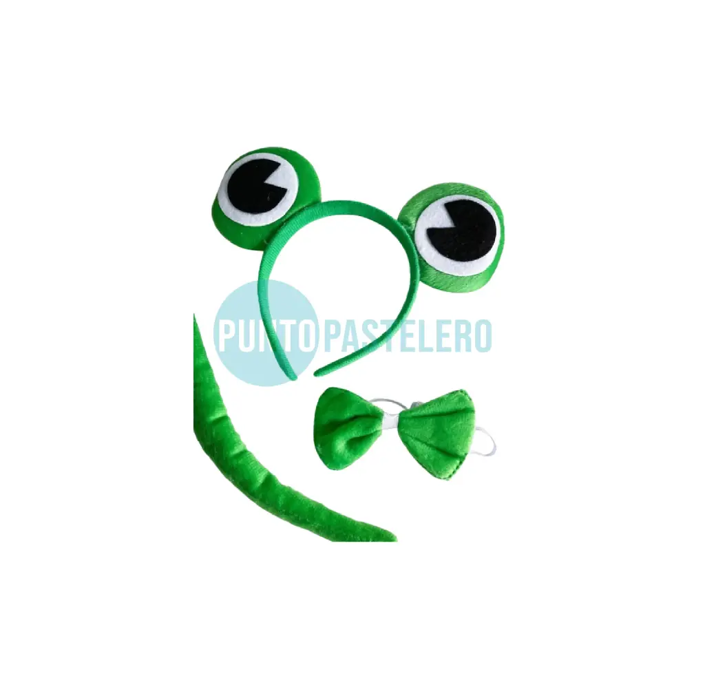 SET DISFRAZ SAPO (VINCHA/MOÑO/COLA)