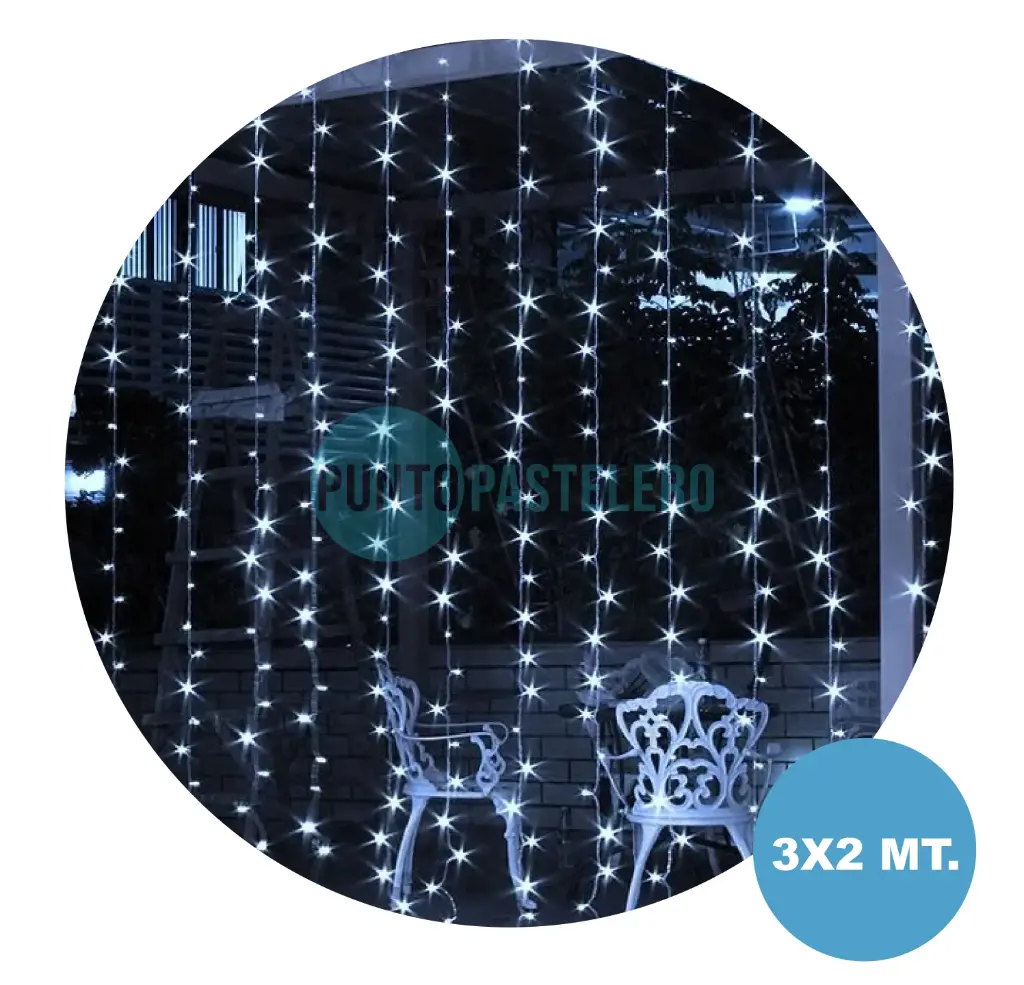 [6900172980329] CORTINA LED 240 LUCES ENCHUFE INTERCONECTABLE FRIA (3X2 MT.) (YL-32)