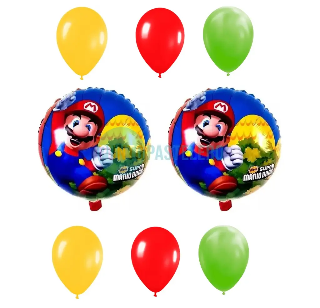 SET GLOBOS SUPER MARIO BROS (8 PZ) [CAJON 5]