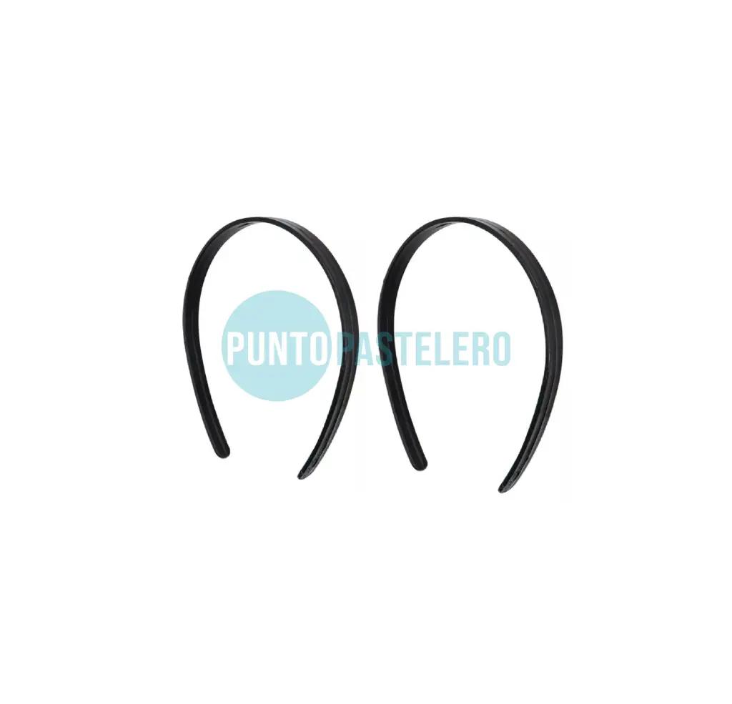 VINCHA PLASTICA NEGRA (PACK X 12 U.)