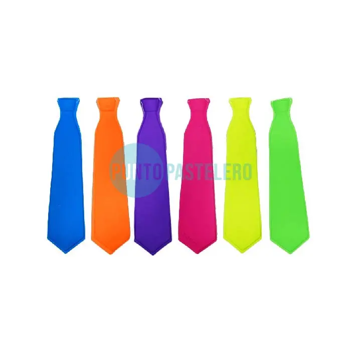 CORBATA PLASTICO FLUO VERDE (X 12 U.)