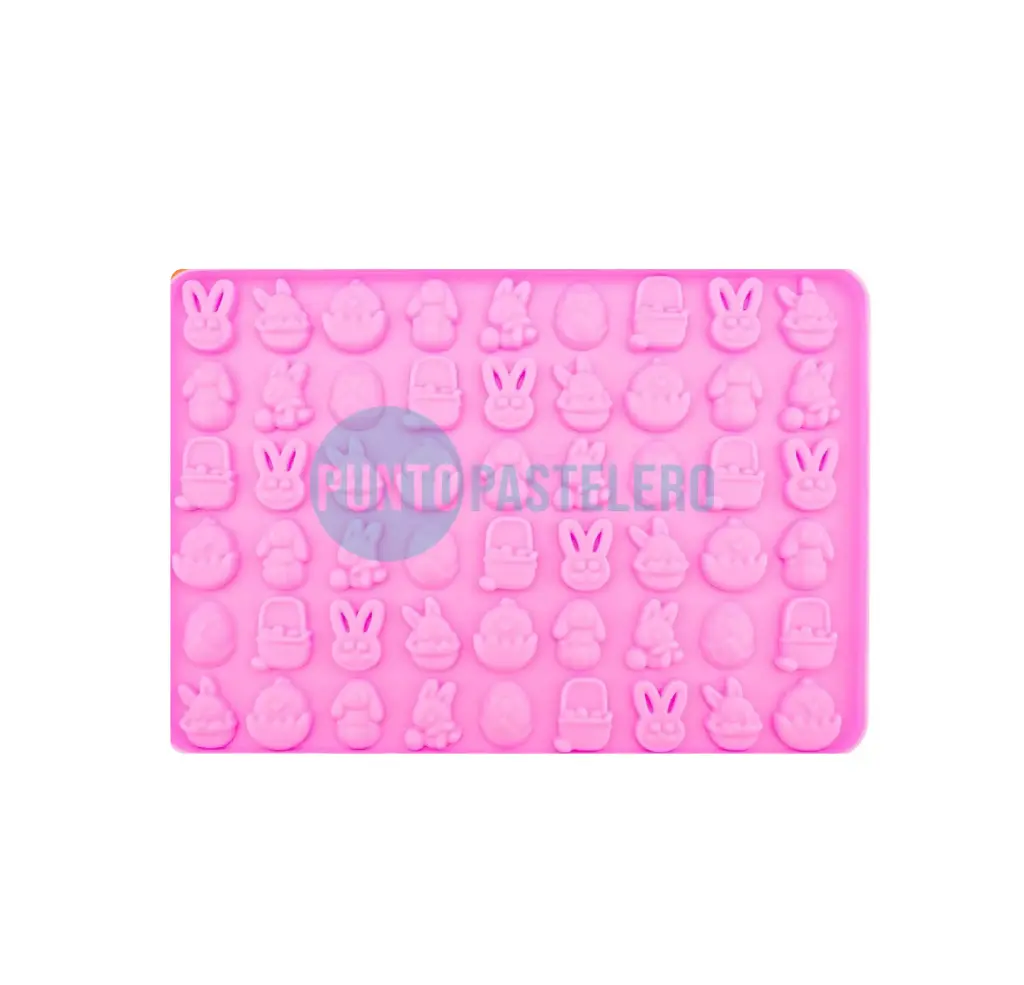 MOLDE DE SILICONA CONEJITOS DE PASCUA (26X19 CM)