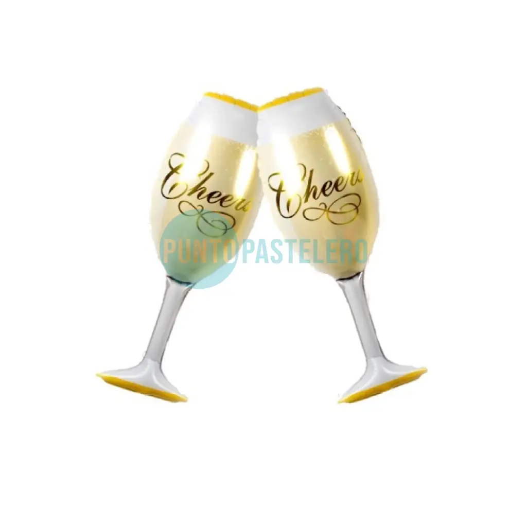 GLOBO METALIZADO COPA DE CHAMPAGNE CHEERS (40 CM) [C1-A6]