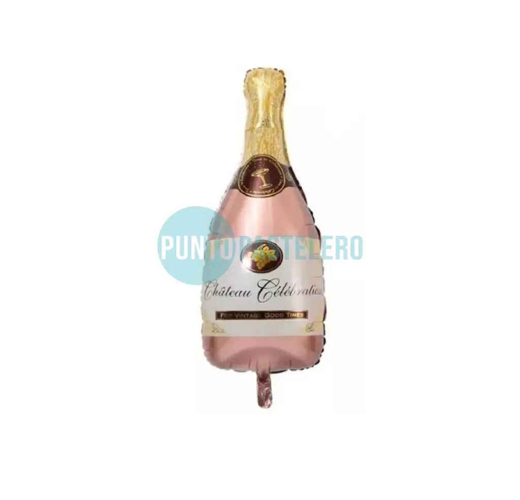 GLOBO METALIZADO BOTELLA CHAMPAGNE ROSA (40 CM) [C1-F8]