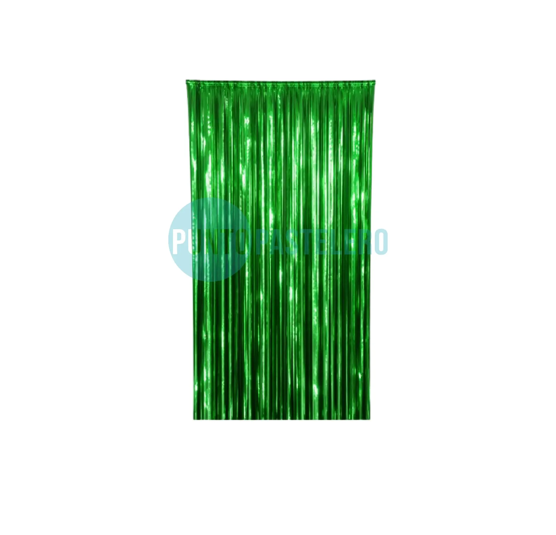 CORTINA METALIZADA VERDE FOIL FRINGE (1 X 2 MT.)