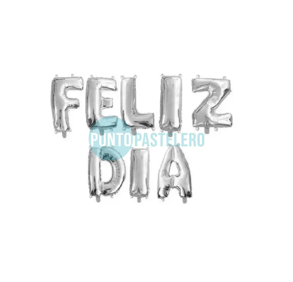 GLOBO METALIZADO FELIZ DIA 16 PULG (40CM) PLATA