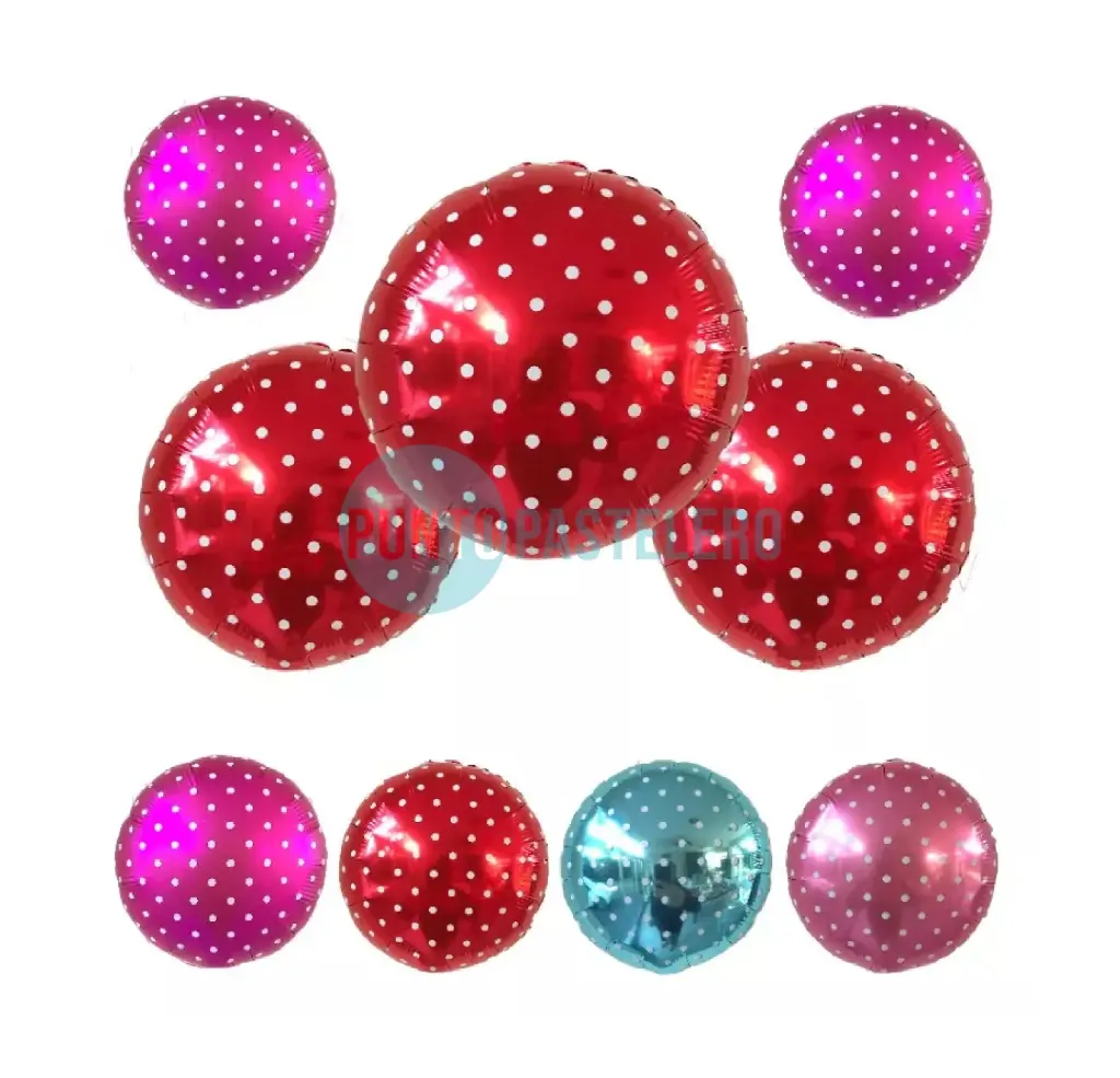 GLOBO METALIZADO LUNARES (23 CM) [C1-A5]