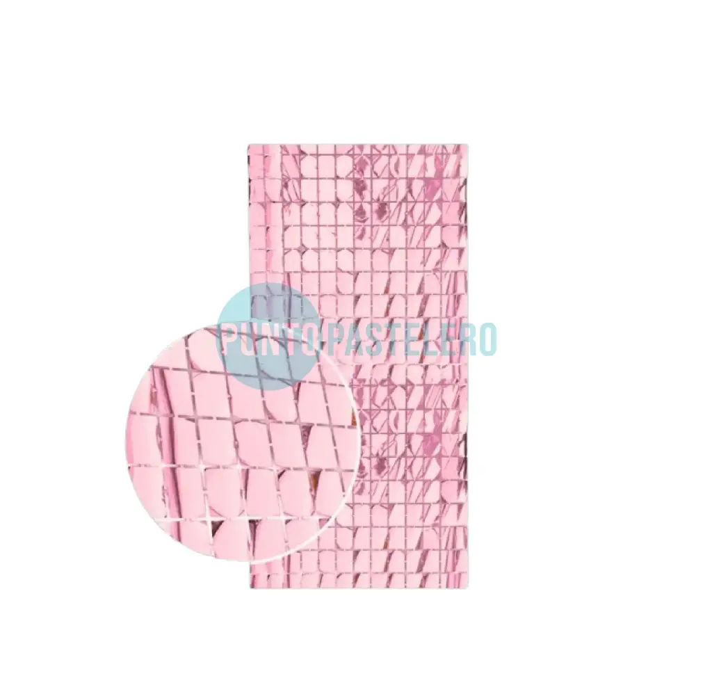 CORTINA METALIZADA BRICK WALL ROSA/ROSA GOLD (1 X 2 MT.)