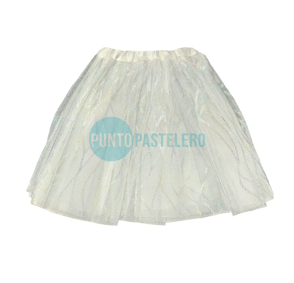 [2023811270118] TUTU BLANCO CON ONDAS IRIDISCENTES