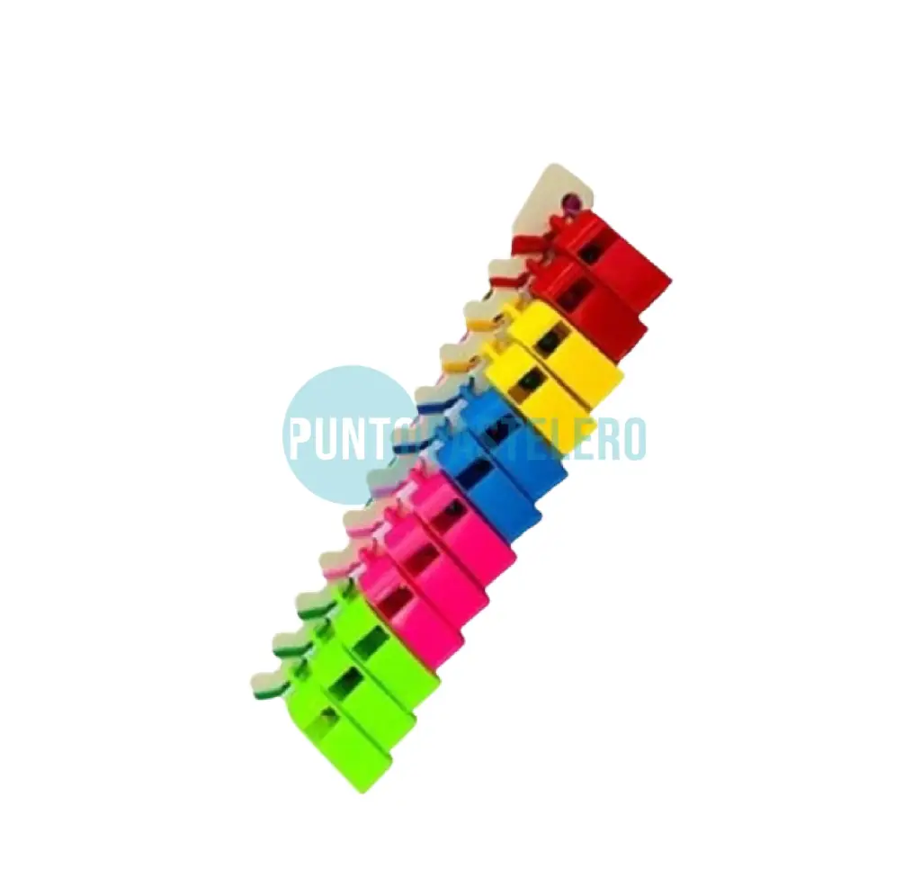 SILBATO CON TIRA Y BOLITA COLORES SURTIDOS (X 24 U.)