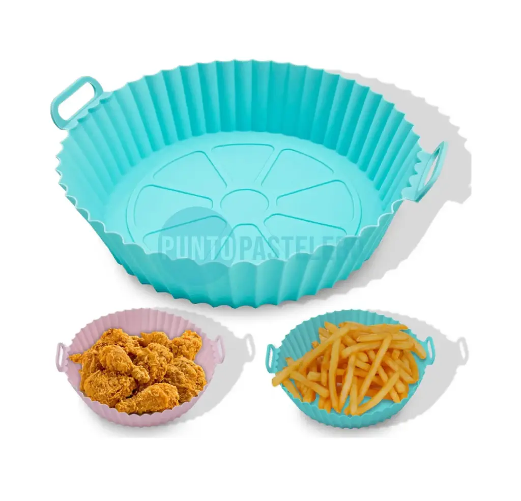 MOLDE DE SILICONA PARA AIR FRYER FREIDORA REDONDO (17 CM)