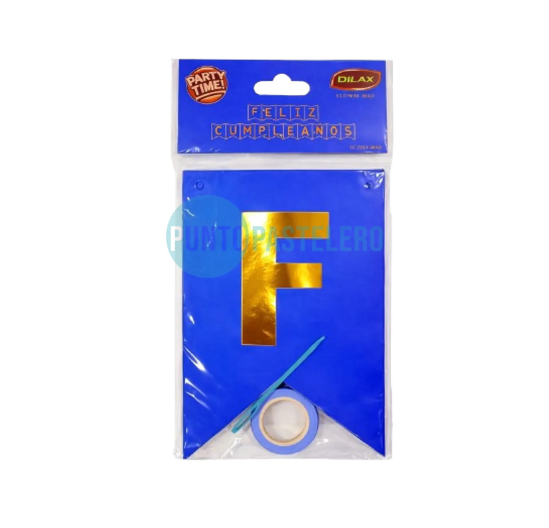 BANDERIN FELIZ CUMPLEAÑOS AZUL