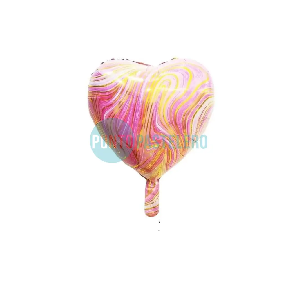 GLOBO CORAZON METALIZADO (45 CM) (MARMOLADO) [34-3]